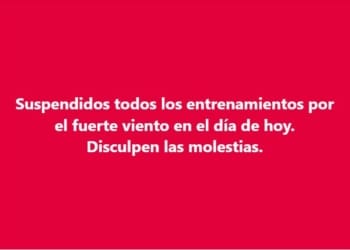 Suspensión entrenamientos 02/09