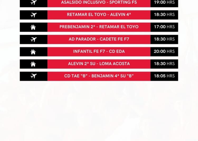 Horario partidos semana 03-06 abril