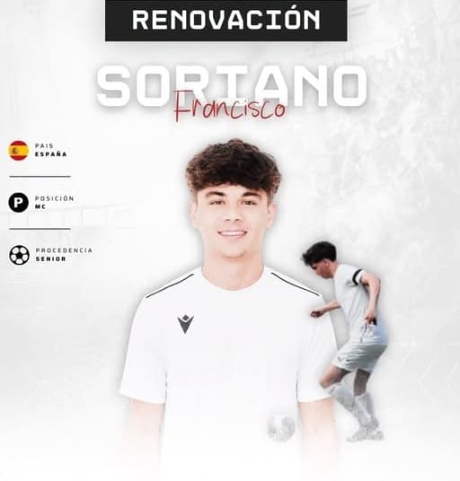 Seguiremos disfrutando una temporada más de Paco Soriano, un futbolista que representa a la perfección los valores de nuestro club.