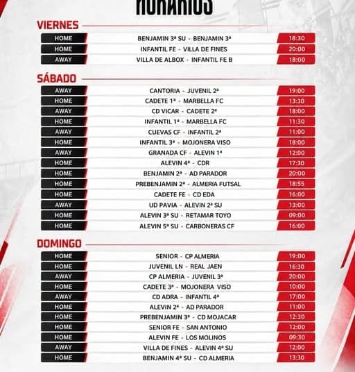 HORARIOS
